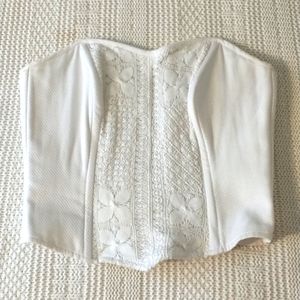 White Vintage Crop Bustier Size M